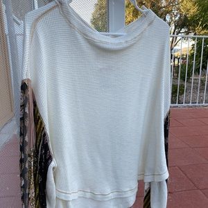 NWT Free People Balloon Sleeve Waffle Knit Top